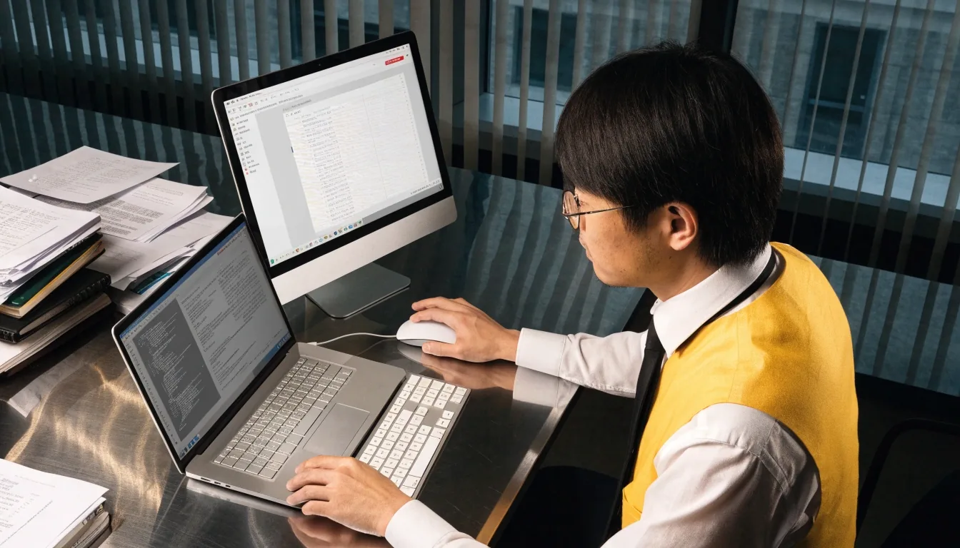 하루 업무를 마친 뒤 정돈된 마케팅 담당자의 책상