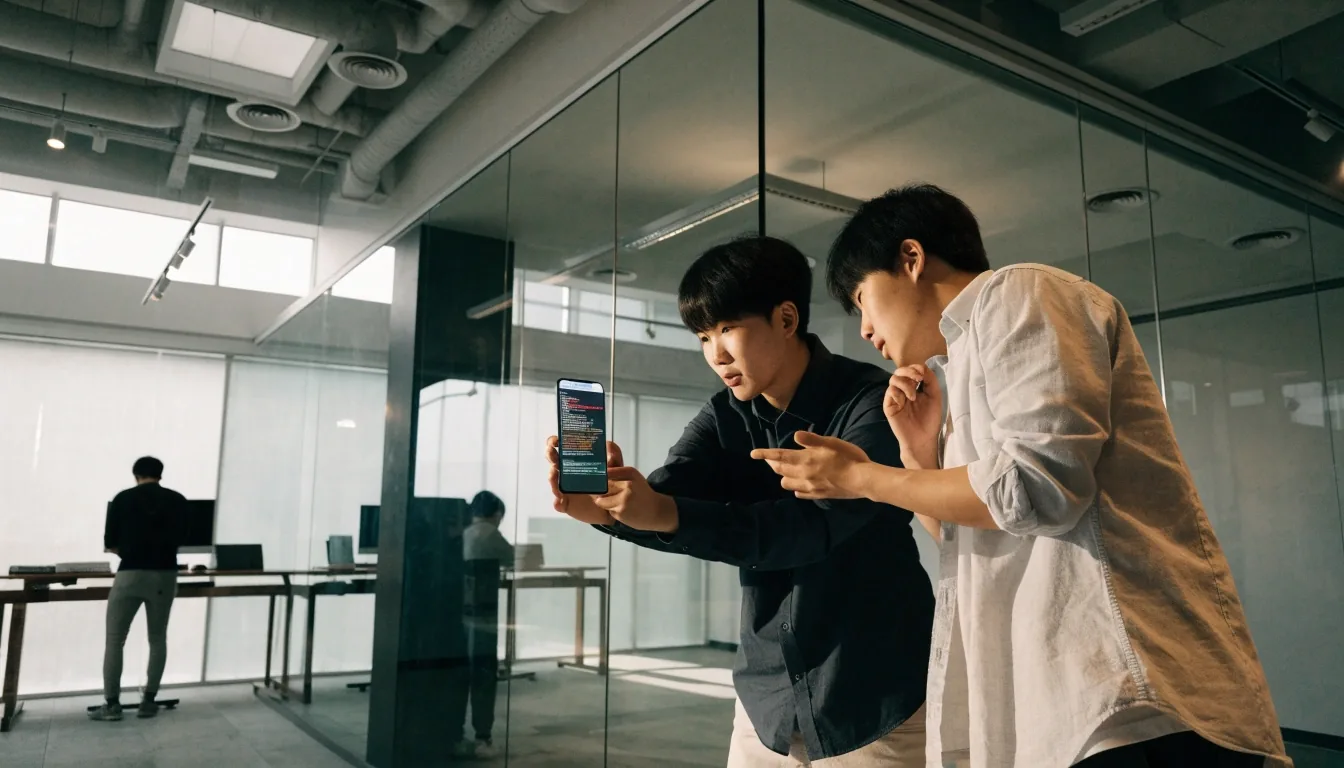 API 요청을 테스트하는 개발자의 작업 장면