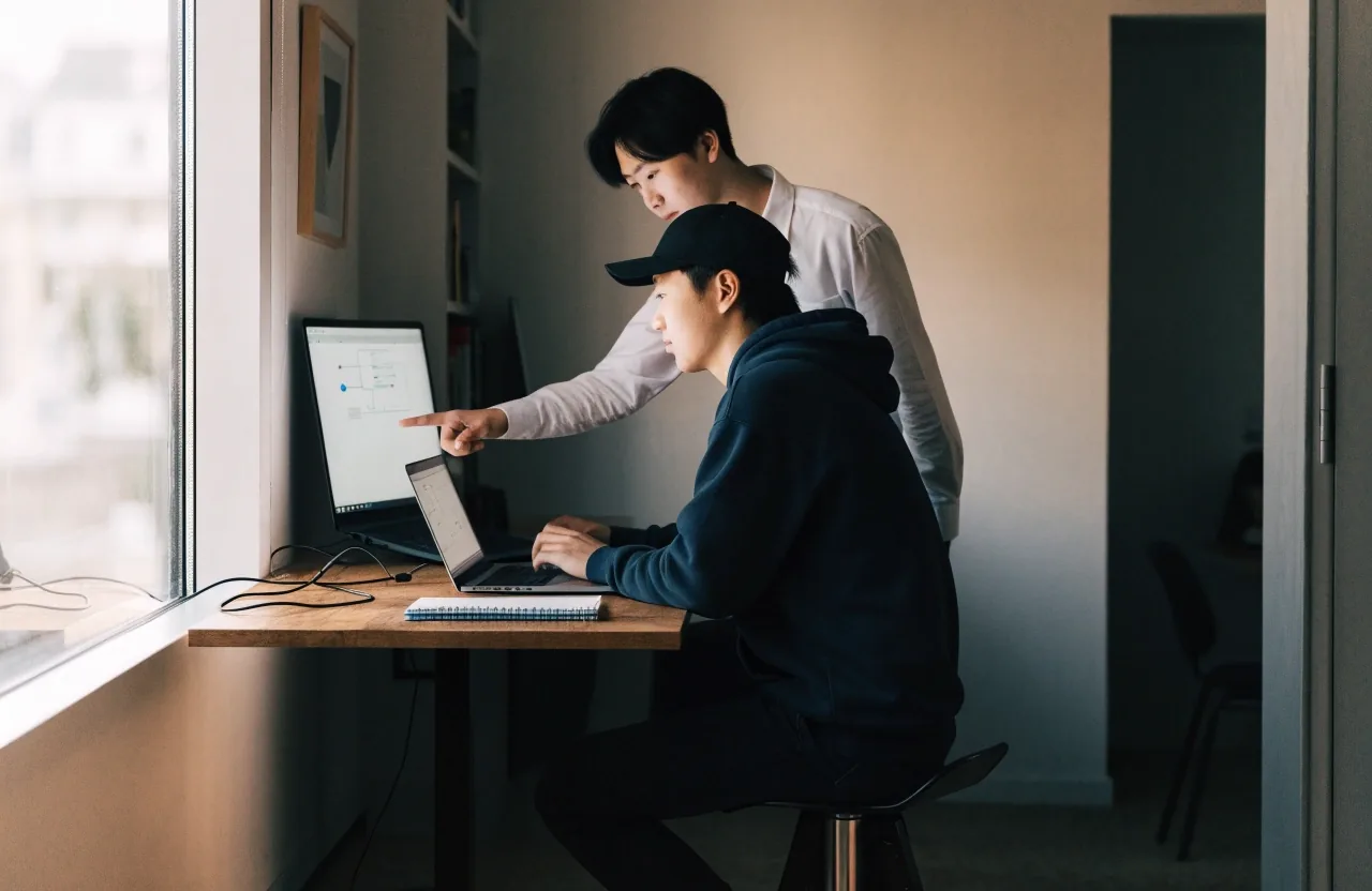 서서 API 요청 컬렉션을 테스트하는 개발자